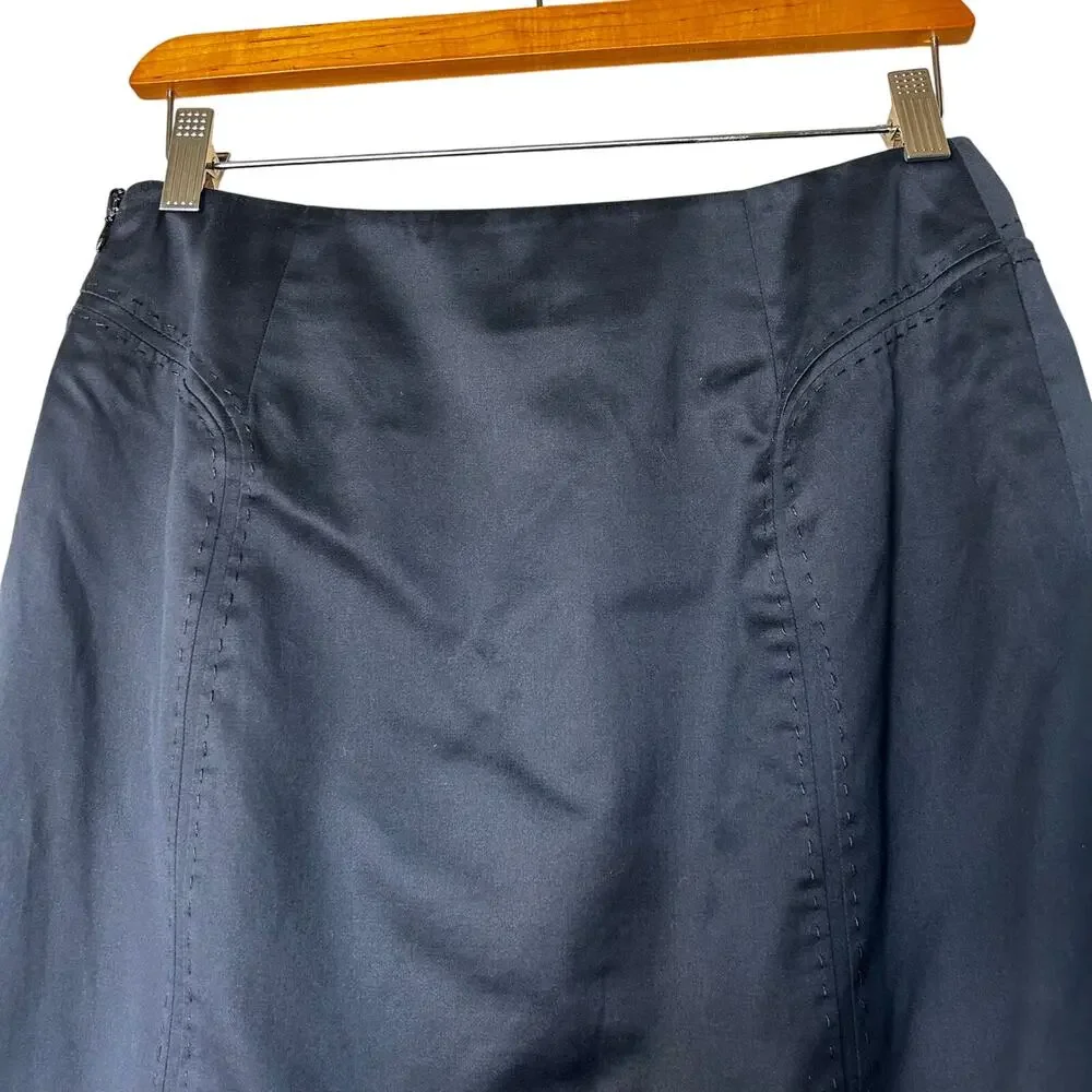 Chado Ralph Rucci‎ Skirt Size 8 Vintage Navy Straight Pencil Y2K 90s Made in USA